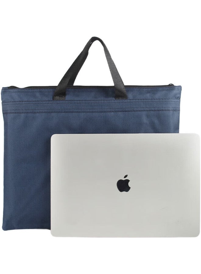 Tango Thickened 3D Office Handbag, Conference Briefcase, Document Bag, Laptop Briefcase, Business Zipper Bag, Lh838 Blue - Image 1