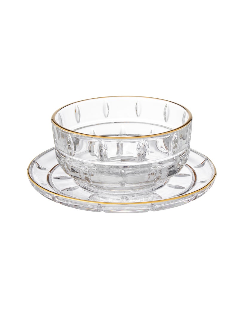 Elegant A yogurt set for sweets and nuts made of glass, 12 pieces, 6 yogurts + 6 plates - Image 5