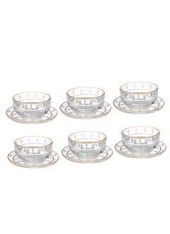 Elegant A yogurt set for sweets and nuts made of glass, 12 pieces, 6 yogurts + 6 plates  - Image 1