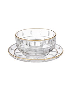 Elegant A yogurt set for sweets and nuts made of glass, 12 pieces, 6 yogurts + 6 plates  - Image 3