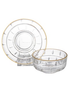 Elegant A yogurt set for sweets and nuts made of glass, 12 pieces, 6 yogurts + 6 plates  - Image 4