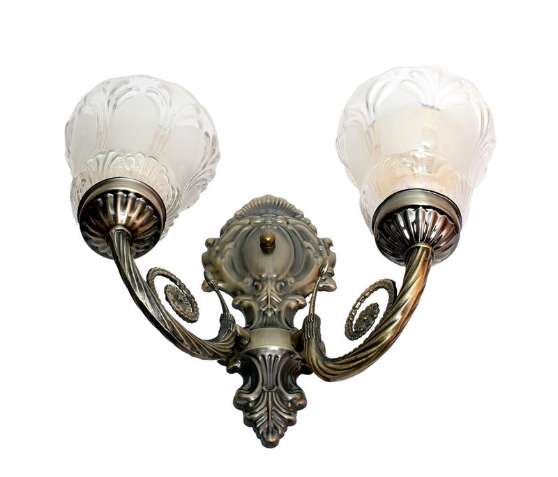 kinis Wall Light/Wall Lamp to Décor Home/Living Room/Bedroom/Office/Dining/Cafe/Restaurants, Double Shade Flower, Black Antique (Pack of 1, with Bulb) - Image 3
