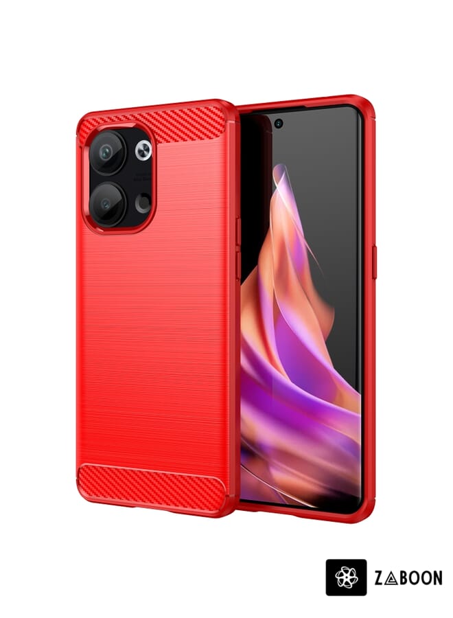 Zaboon غطاء حماية لهاتف OPPO Reno9 5G بتصميم منسوج من ألياف الكربون TPU - Image 1