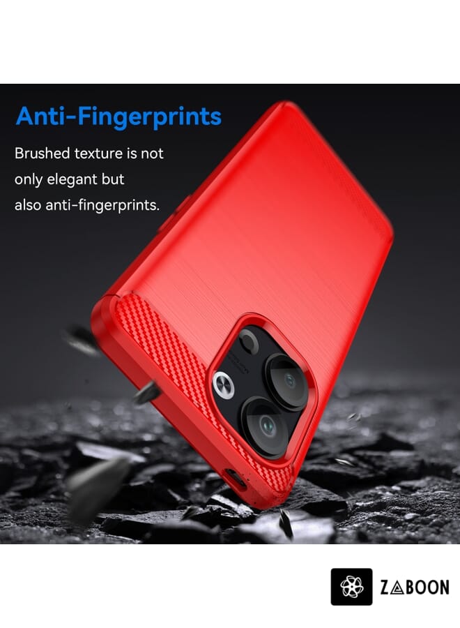 Zaboon غطاء حماية لهاتف OPPO Reno9 5G بتصميم منسوج من ألياف الكربون TPU - Image 3