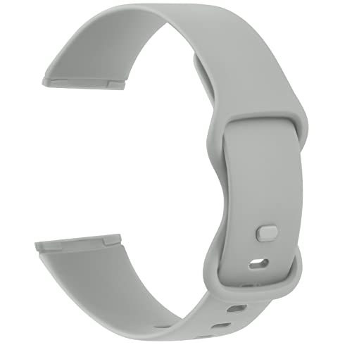 Meliya Soft Strap for Fitbit Versa 4 / Versa 3 / Sense 2 / Sense(Watch Not Included), Flexible Premium Elastomer TPU Adjustable Watch Straps, Sport Replacement Band for Women Men (S,Grey) - Image 1