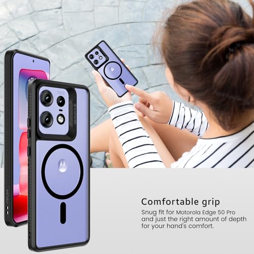 KAPAVER Mag-X Back Cover Case for Motorola Edge 50 Pro (TPU+PC) (Mag-X Black) - Image 5