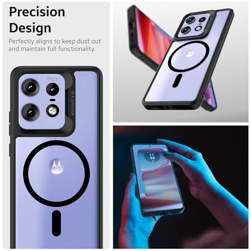 KAPAVER Mag-X Back Cover Case for Motorola Edge 50 Pro (TPU+PC) (Mag-X Black) - Image 3