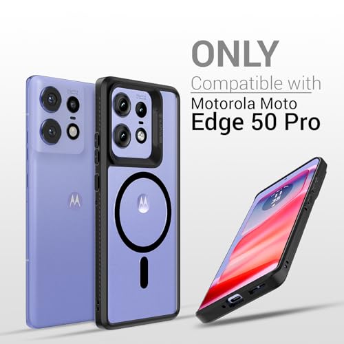 KAPAVER Mag-X Back Cover Case for Motorola Edge 50 Pro (TPU+PC) (Mag-X Black) - Image 2