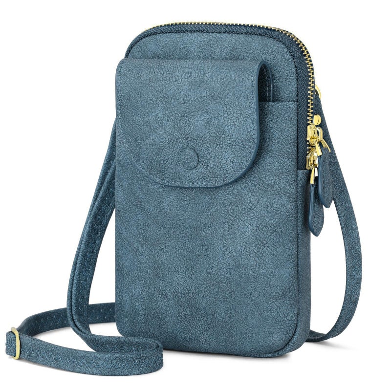 PEACOCKTION Peacocktion Small Crossbody Cell Phone Purse for Women, Lightweight Phone Bag with Crossbody Strap, Blue  - Image 1