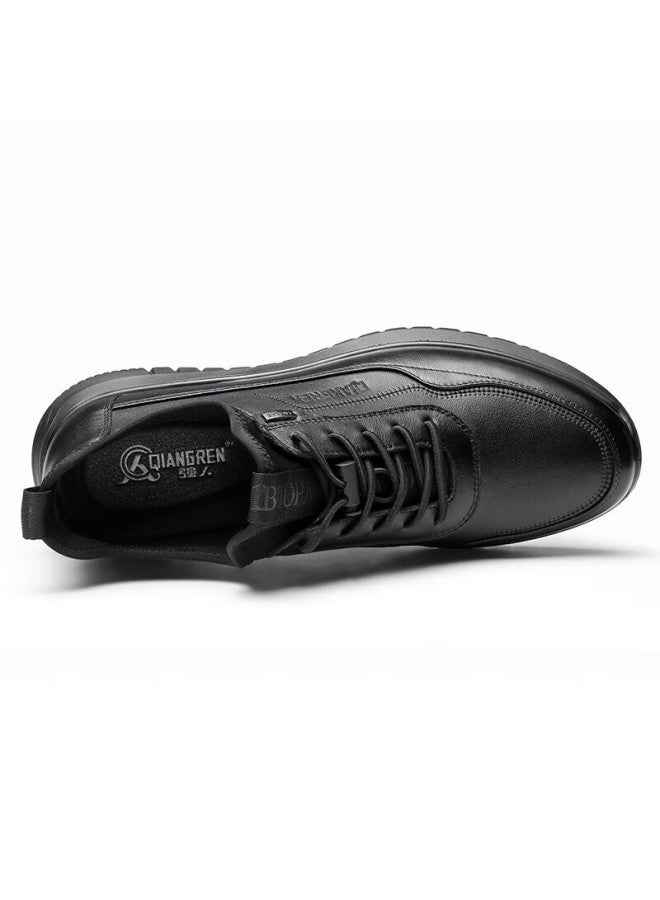 Strongman Qiangren Casual Sports Shoes For Men, Comfortable Cowhide Outdoor Travel Leather Shoes Running Shoes Jda73076 All-season Style Size 43 - Image 2