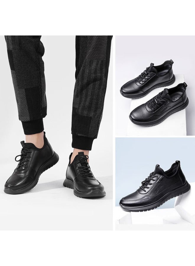 Strongman Qiangren Casual Sports Shoes For Men, Comfortable Cowhide Outdoor Travel Leather Shoes Running Shoes Jda73076 All-season Style Size 43 - Image 4