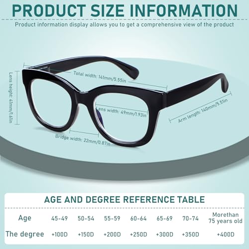 CHOFILORD Progressive Multifocus Reading Glasses for Women Men Blue Light Blocking Computer No Line Multifocal Readers (A5 Multicolor, 2.00, Diopters) - Image 2