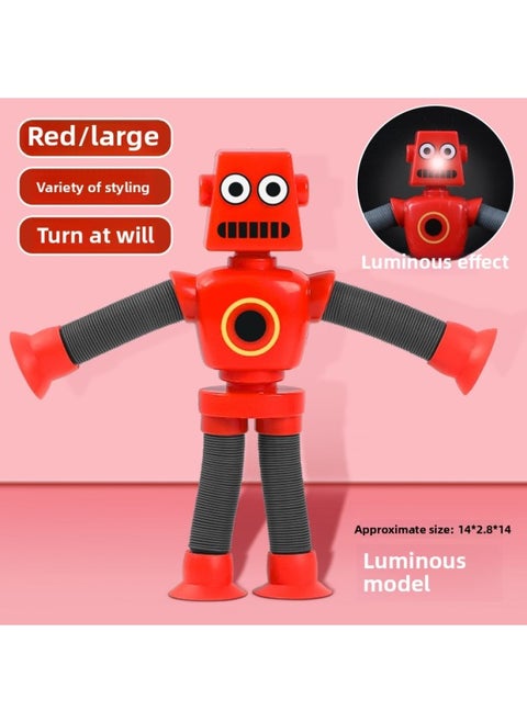 Glowing Ever-changing Giraffe Telescopic Tube Kidsren's Stretch Cartoon Suction Cup Family Interactive Creative Decompression Toy One Size Fits All-Color:[red ❤ Luminous Model] Telescopic Suction Cup Robot-Specifications:One Size Fits All