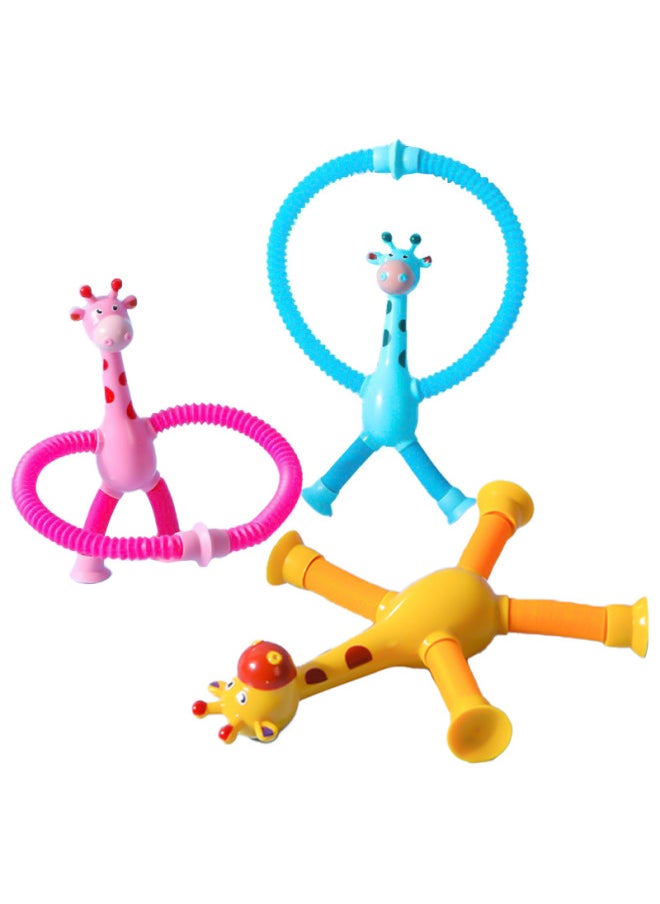 Glowing Ever-changing Giraffe Telescopic Tube Kidsren's Stretch Cartoon Suction Cup Family Interactive Creative Decompression Toy One Size Fits All-Color:[red ❤ Luminous Model] Telescopic Suction Cup Robot-Specifications:One Size Fits All