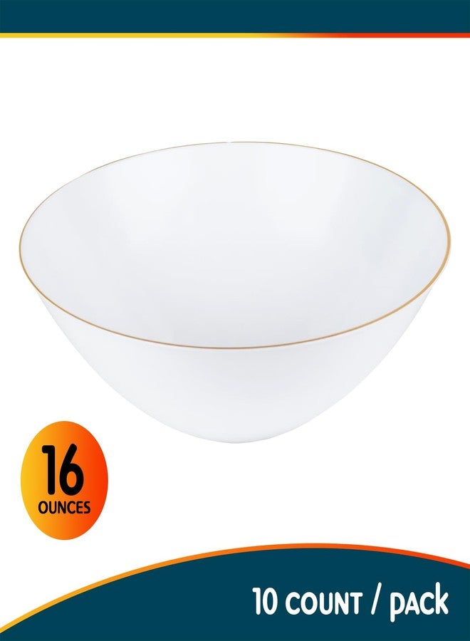 Blue Sky Elegant Organic Gold Rim Bowls - 16 oz. (10 Pieces) - Durable Tableware for Entertaining - Perfect for Special Occasions, Dinner Parties & Gourmet Meals - Image 4