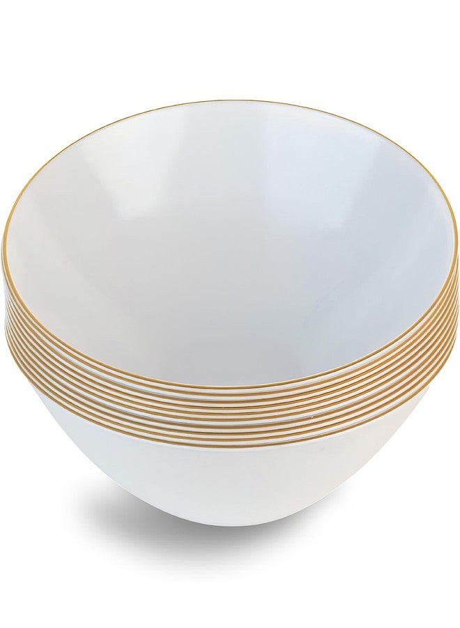 Blue Sky Elegant Organic Gold Rim Bowls - 16 oz. (10 Pieces) - Durable Tableware for Entertaining - Perfect for Special Occasions, Dinner Parties & Gourmet Meals - Image 1