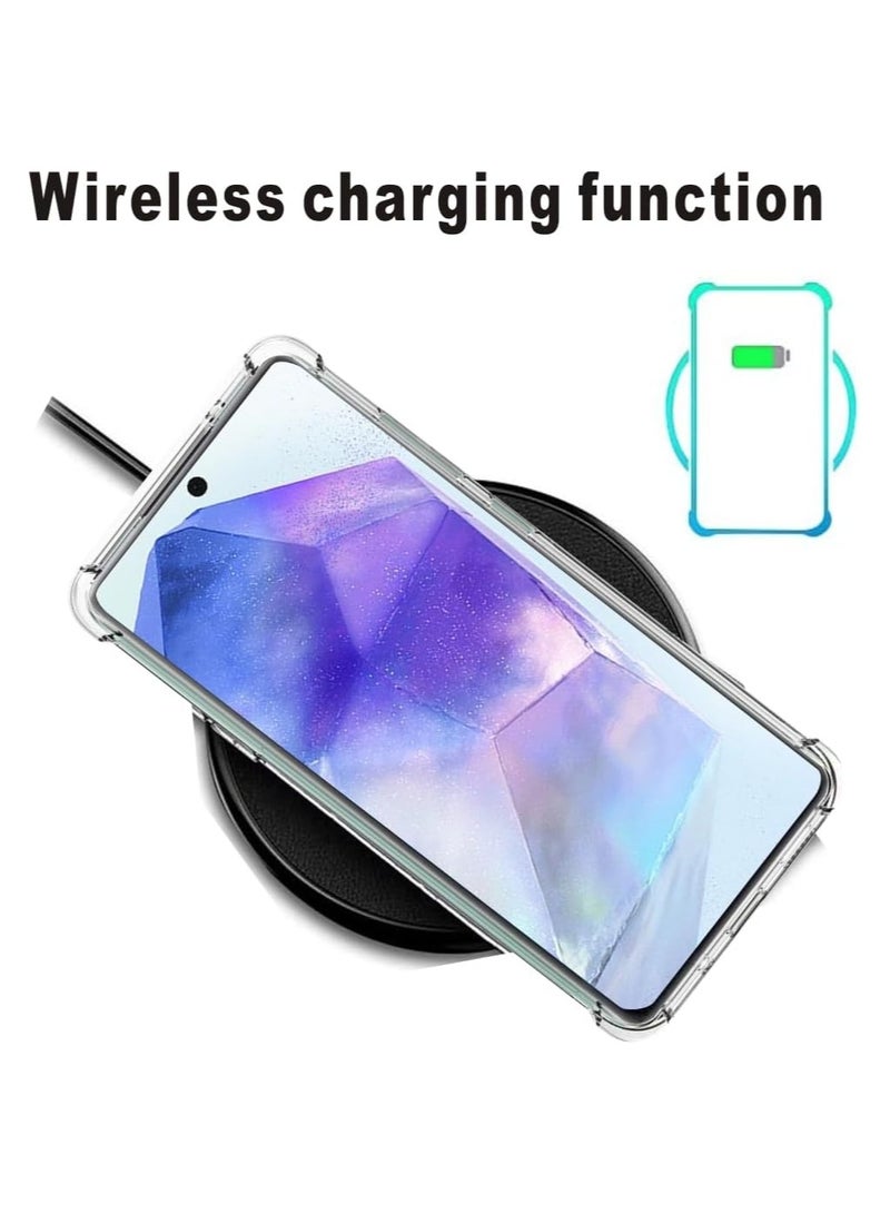 Fankalo حافظة هاتف لهاتف سامسونج جالاكسي A55 5G، غطاء خلفي شفاف ورفيع للغاية ومضاد للخدش ومضاد للصدمات من مادة TPU - Image 4