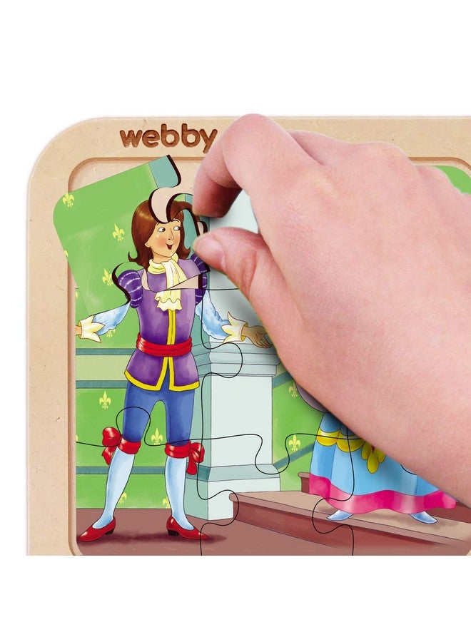 Webby 4 in 1 Wooden Cinderella Puzzle Toy for Baby, 36 Pcs - Image 3