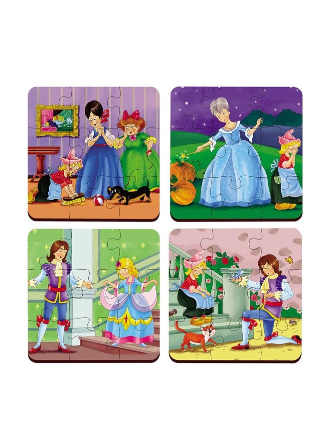 Webby 4 in 1 Wooden Cinderella Puzzle Toy for Baby, 36 Pcs - Image 2