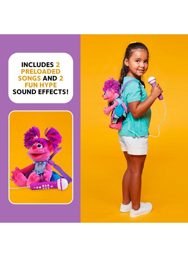 Singing Machine Karaoke Plush Sesame Street Toys (Abby Caddaby Plush Toy) - Adjustable Carrying Straps - Sing-Along Built-In Real Working Microphone & Speaker With Record & Playback Function - Image 4