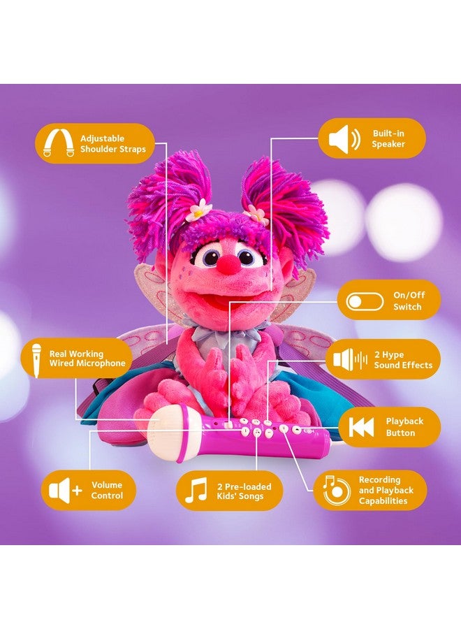 Singing Machine Karaoke Plush Sesame Street Toys (Abby Caddaby Plush Toy) - Adjustable Carrying Straps - Sing-Along Built-In Real Working Microphone & Speaker With Record & Playback Function - Image 3