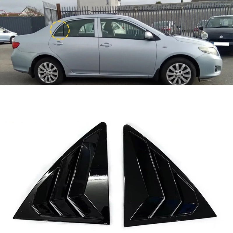 Gloss Black ABS Carbon Fiber Rear Louver Window Cover For Toyota Corolla 2007 2013 - Image 3
