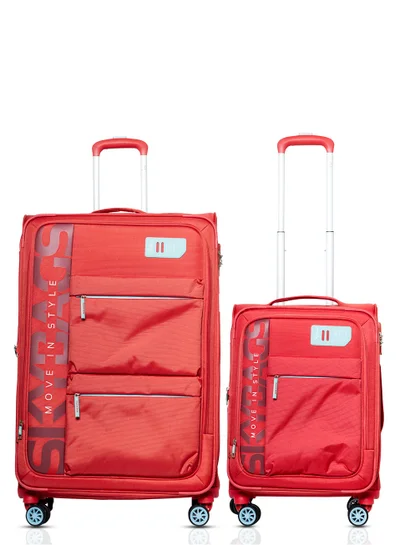 Skybags SET OF 2 VANGUARD PLUS 8W EXP TROLLEY BAGS 20/28inch CORAL