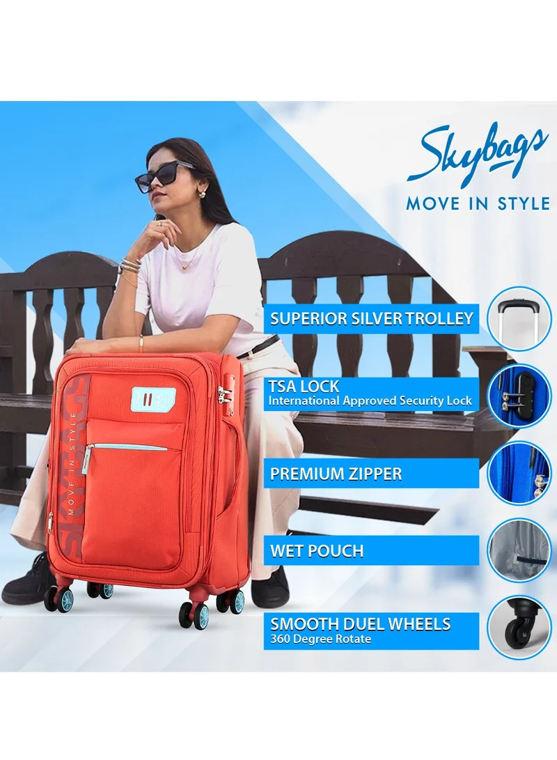 Skybags SET OF 2 VANGUARD PLUS 8W EXP TROLLEY BAGS 20/28inch CORAL