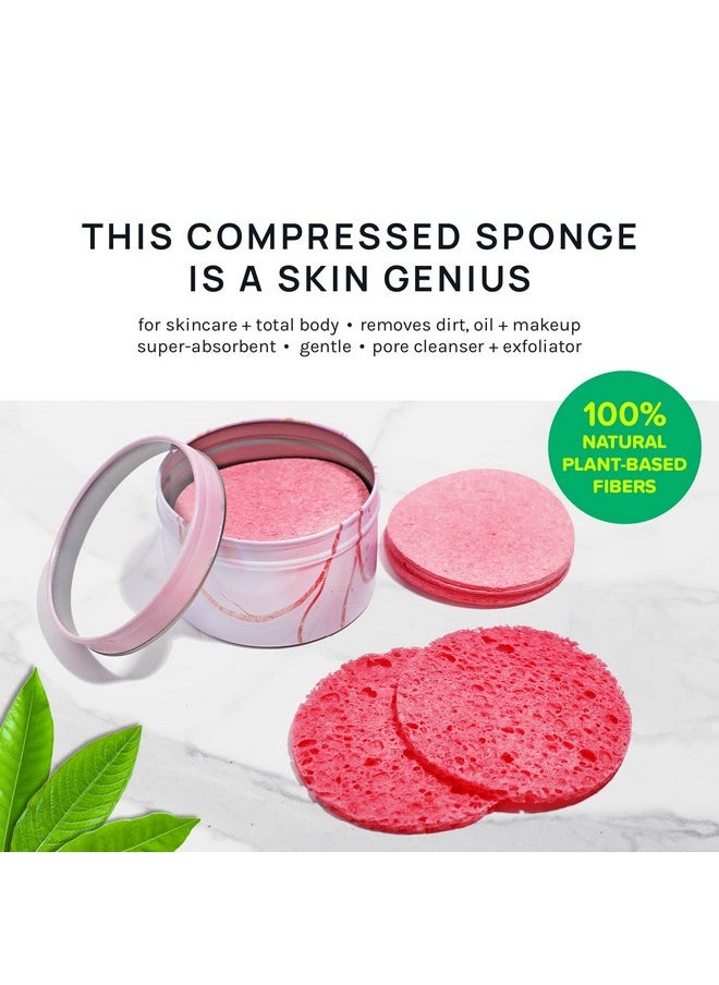 AOA STUDIO - 50Count Compressed Facial Sponges 100% Natural Cosmetic Spa Sponges For Facial Cleansing Exfoliating Mask Remove For Makeup Dead Skin And Dirt (50 Counts Pink) - Image 1