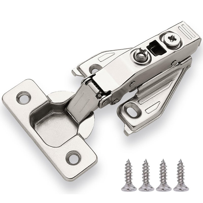 DecoBasics (50 PCS) Full Overlay Soft Close Cabinet Hinges for Kitchen Cabinets - 105Â° Face Frame Concealed Cabinet Door Hinge -3 Way Adjustability -Clip on Plate & Matching Screw 4 Easy Installation - Image 1
