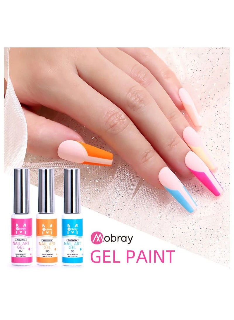 BP Nail Art Gel Set, Glow In The Dark Gel Liner Nail Art Polish Luminous Gel Design Nail Polish Neon Fluorescent Drawing Painting Nail Art Polish - Image 5