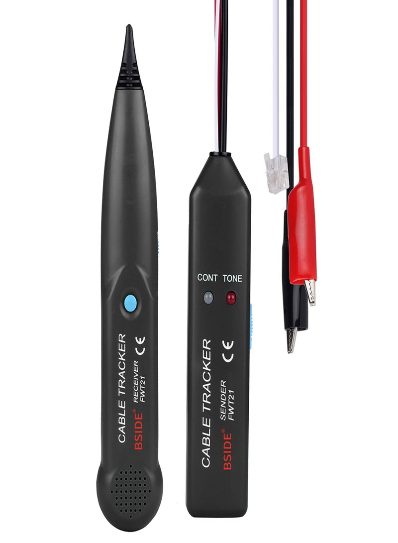 بي سايد كاشف خط الهاتف BSIDE، أداة البحث عن الخطوط، جهاز اختبار كابلات الشبكة، جهاز اختبار RJ11، اختبار الاستمرارية، جهاز تتبع الأسلاك FWT21، جهاز تتبع الكابلات، مولد النغمات، تتبع الأسلاك، تشخيص نقطة الانقطاع باستخدام حقيبة الحمل MS6812 - Image 1