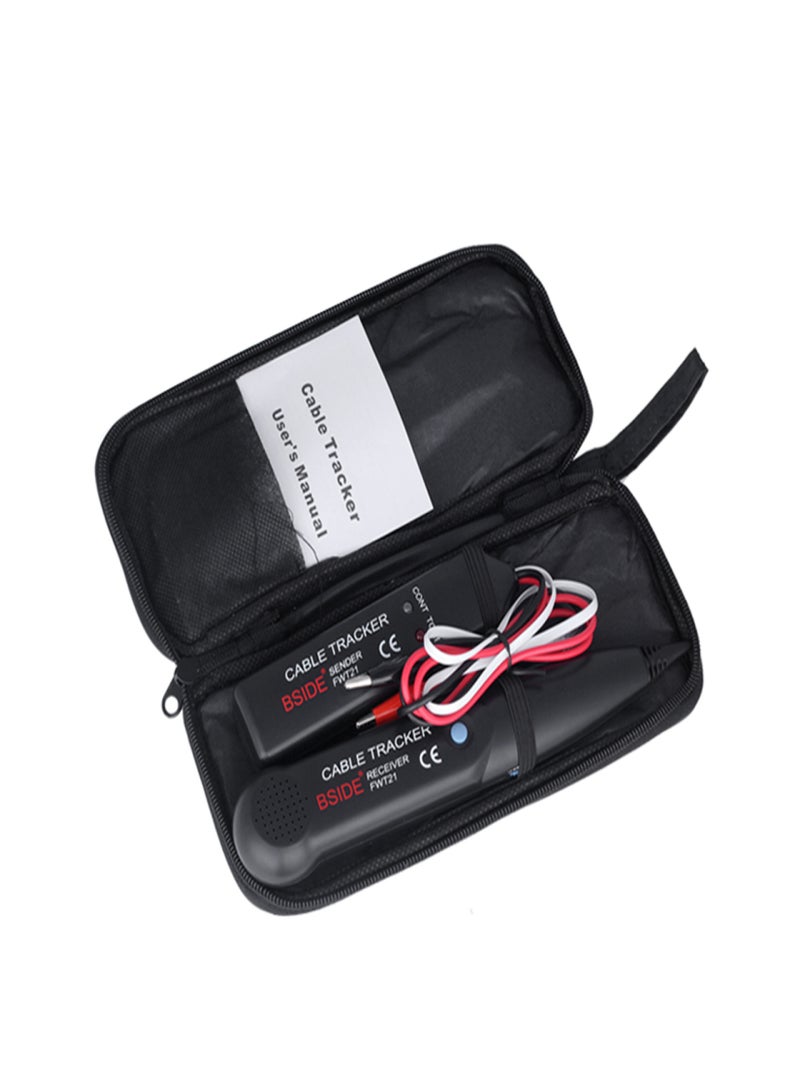 بي سايد كاشف خط الهاتف BSIDE، أداة البحث عن الخطوط، جهاز اختبار كابلات الشبكة، جهاز اختبار RJ11، اختبار الاستمرارية، جهاز تتبع الأسلاك FWT21، جهاز تتبع الكابلات، مولد النغمات، تتبع الأسلاك، تشخيص نقطة الانقطاع باستخدام حقيبة الحمل MS6812 - Image 4