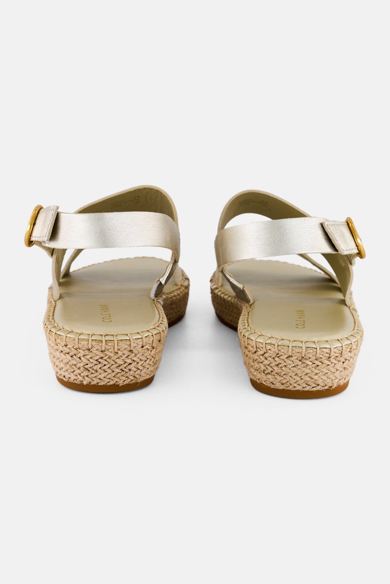 COLE HAAN صنادل نسائية Cf Tilden القابلة للتعديل مع مشبك، ذهبية - Image 4