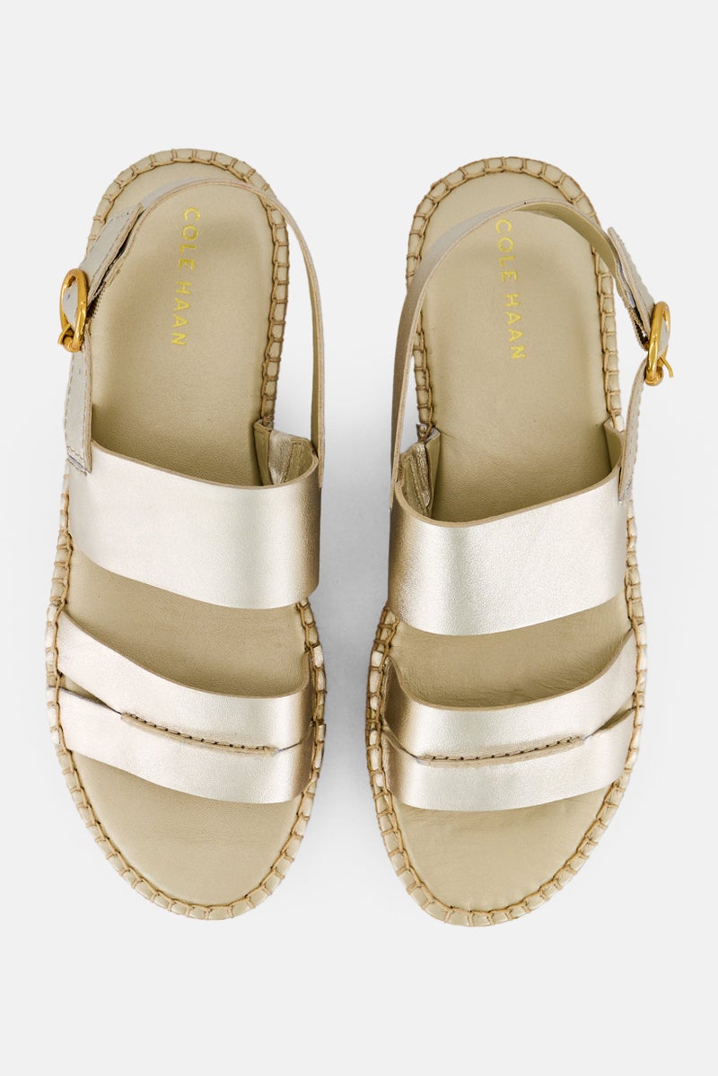 COLE HAAN صنادل نسائية Cf Tilden القابلة للتعديل مع مشبك، ذهبية - Image 2