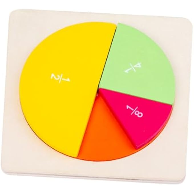 COLOURFUL LEARNING SET WOODEN FAULT CIRCLE PUZZLE MATHS TEACHING AID FRACTIONAL CALCULATION VISUAL LEARNING AID - Image 1