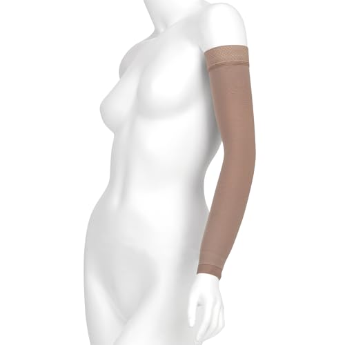 Juzo Dynamic Varin 3511 20-30mmhg Max Armsleeve with Silicone Top Band for Women, Beige, 1 (I) Regular - Image 1