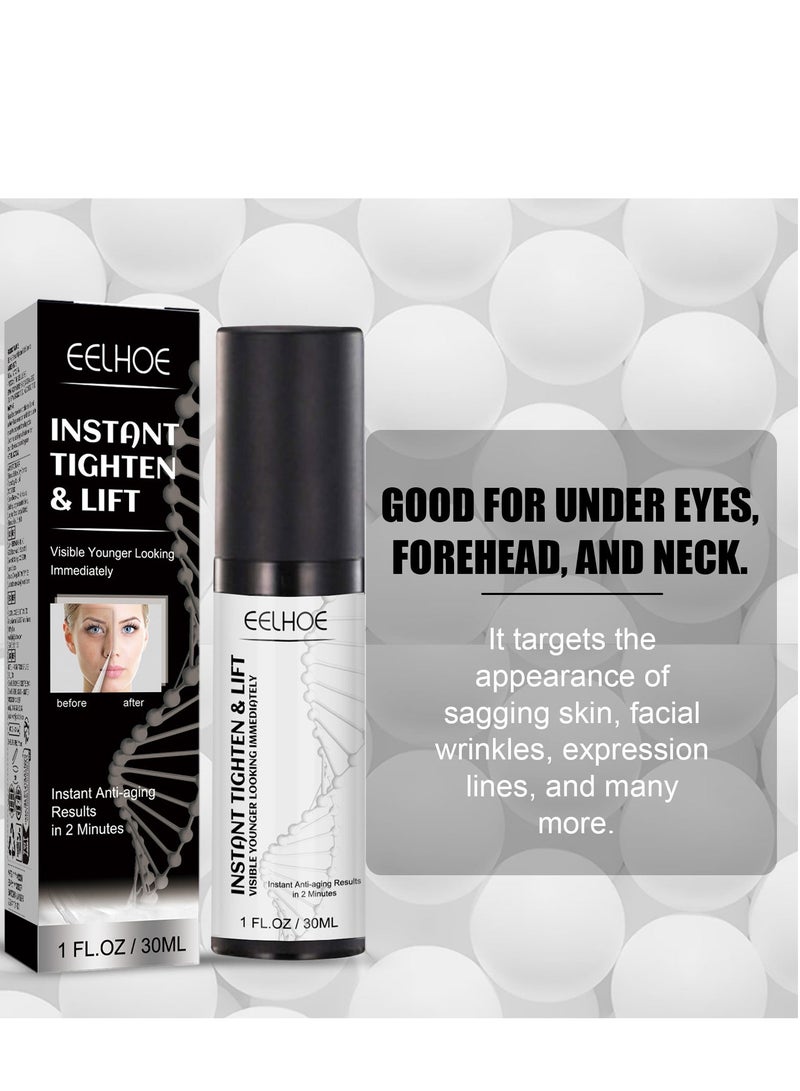 Instant Face Lift Cream, Face, Neck, Eye Tightening u0026 Lifting Serum, Smooth Appearance of Loose Sagging Skin, Puffiness, Fine Lines u0026 Wrinkles Within 2 Minutes (30ml)