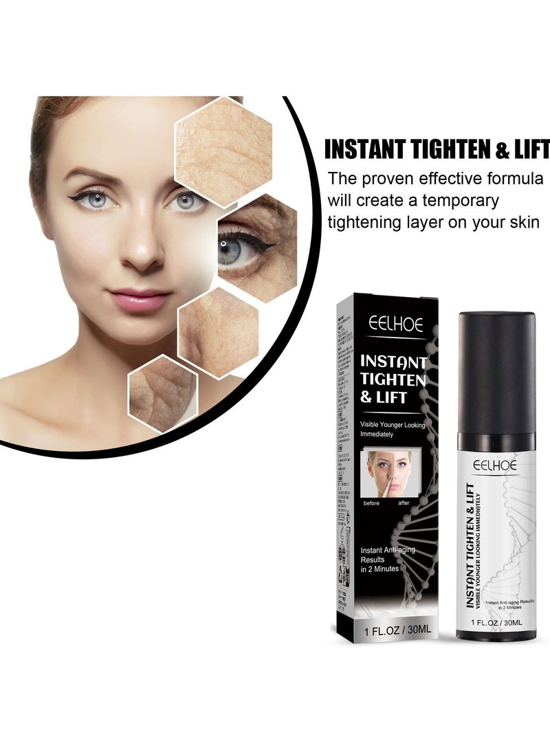 Instant Face Lift Cream, Face, Neck, Eye Tightening u0026 Lifting Serum, Smooth Appearance of Loose Sagging Skin, Puffiness, Fine Lines u0026 Wrinkles Within 2 Minutes (30ml)