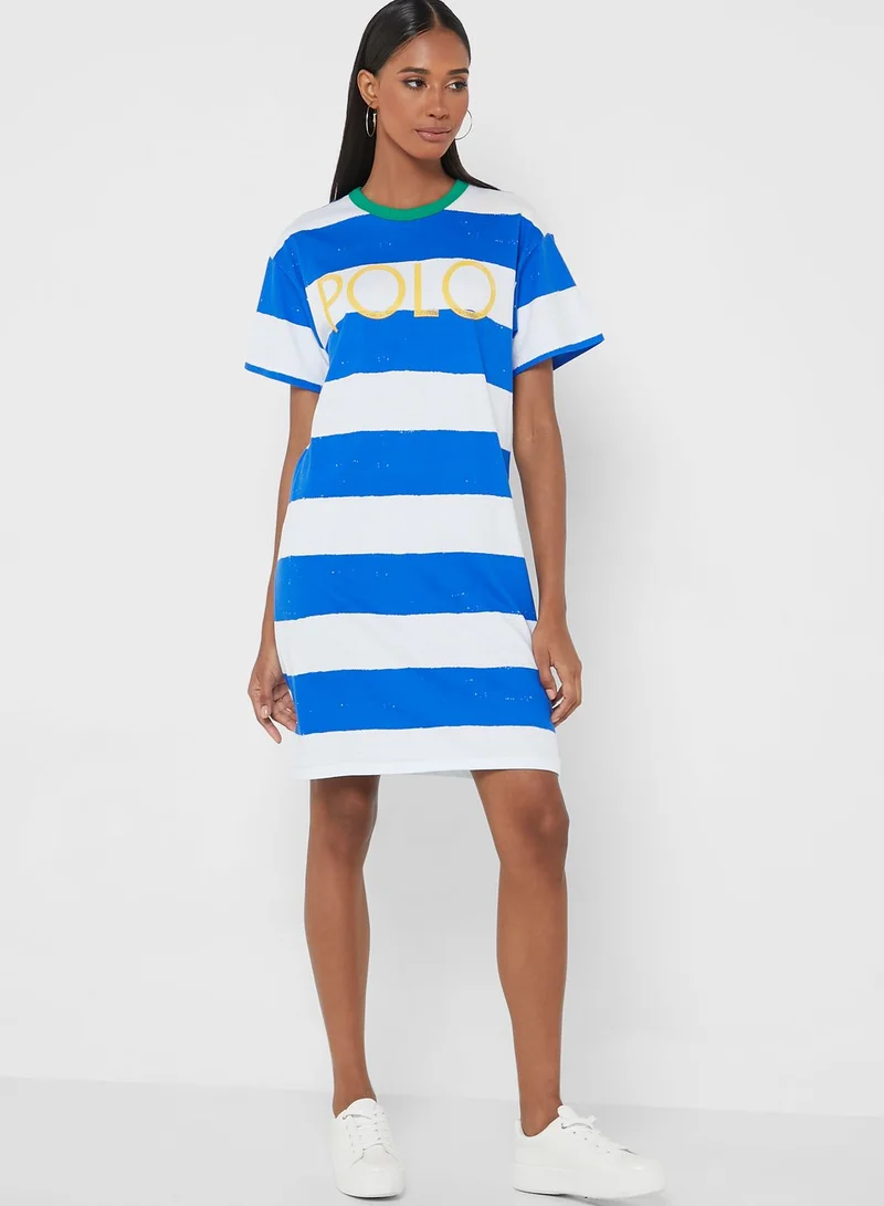 POLO RALPH LAUREN Striped Crew Neck Dress