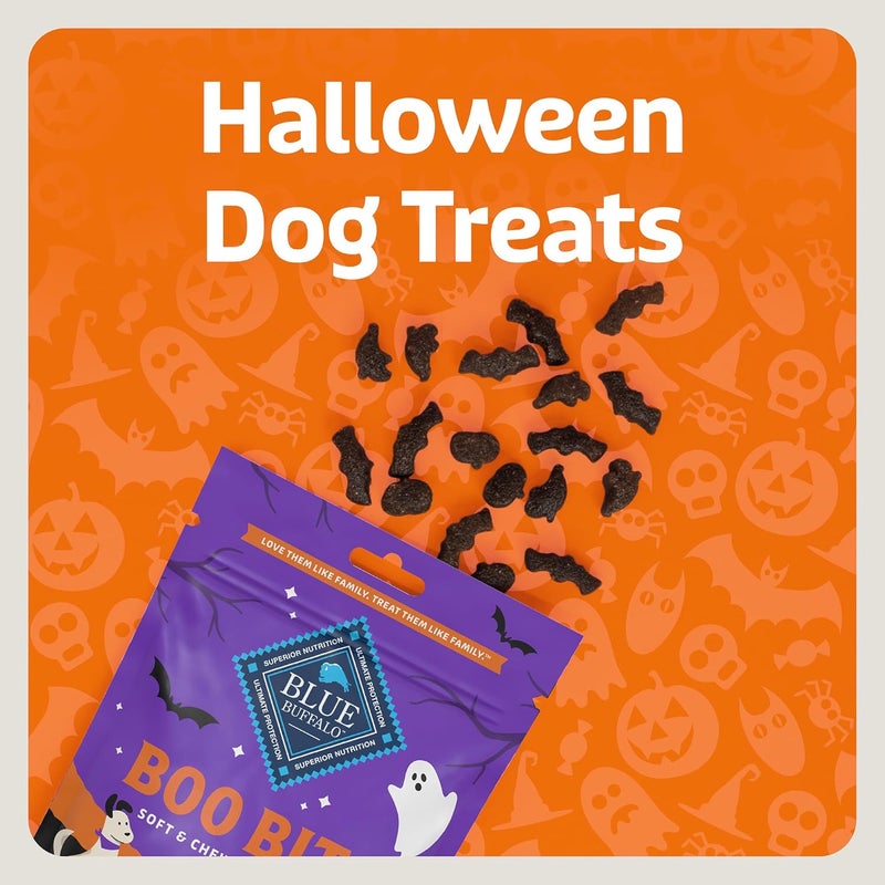 بلو بافلو حلوى كلاب Blue Buffalo Boo Bits الناعمة والمقرمشة لعيد هالوين، وصفة دجاج لذيذة، عبوة وزنها 4.5 أونصة - Image 3