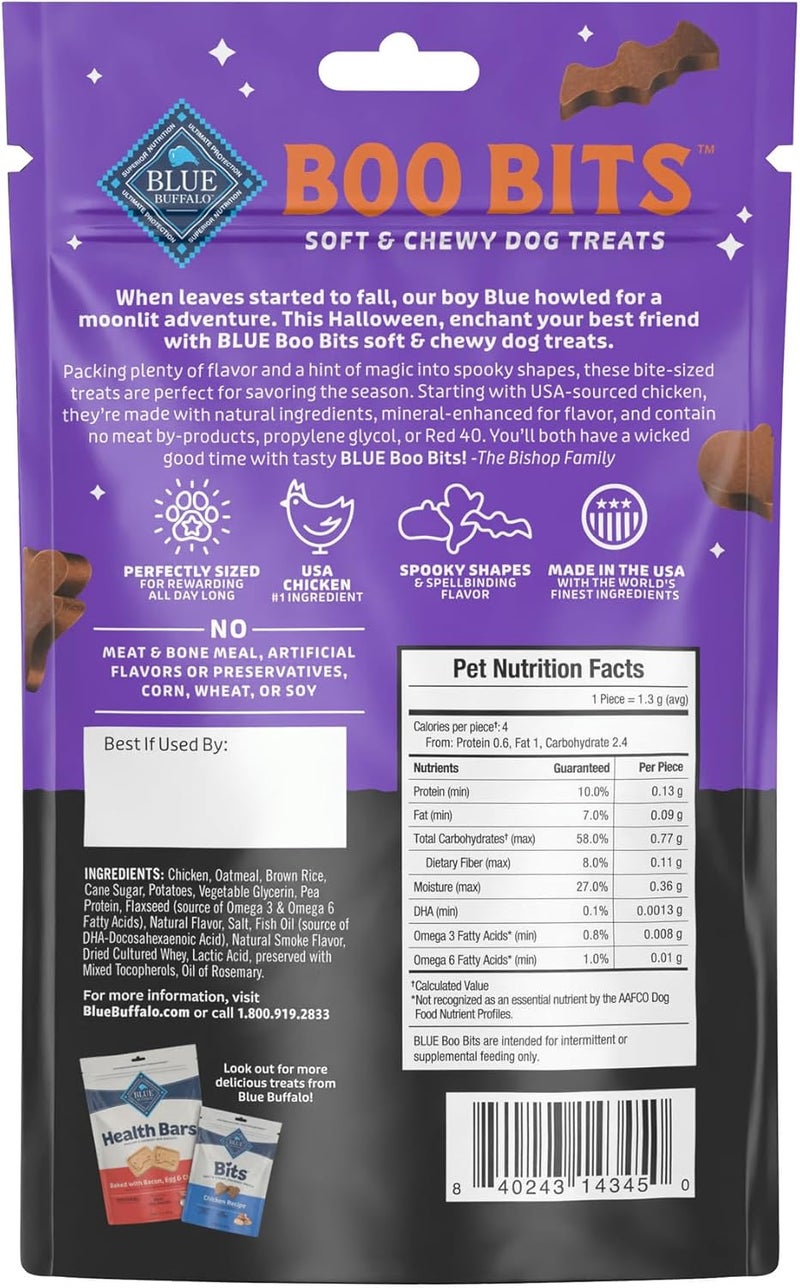 بلو بافلو حلوى كلاب Blue Buffalo Boo Bits الناعمة والمقرمشة لعيد هالوين، وصفة دجاج لذيذة، عبوة وزنها 4.5 أونصة - Image 2