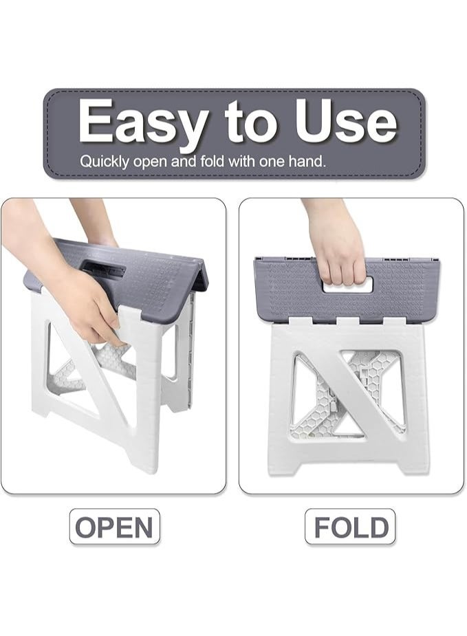 DUNISO Portable Plastic Folding Stool, Folding Step Stools for Kids and Adults, Small Lightweight Foldable Step Stool for Kitchen, Bedroom, Bathroom, Living Room, Indoor Outdoor Use - Image 3