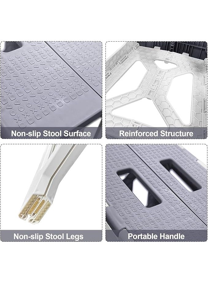DUNISO Portable Plastic Folding Stool, Folding Step Stools for Kids and Adults, Small Lightweight Foldable Step Stool for Kitchen, Bedroom, Bathroom, Living Room, Indoor Outdoor Use - Image 2