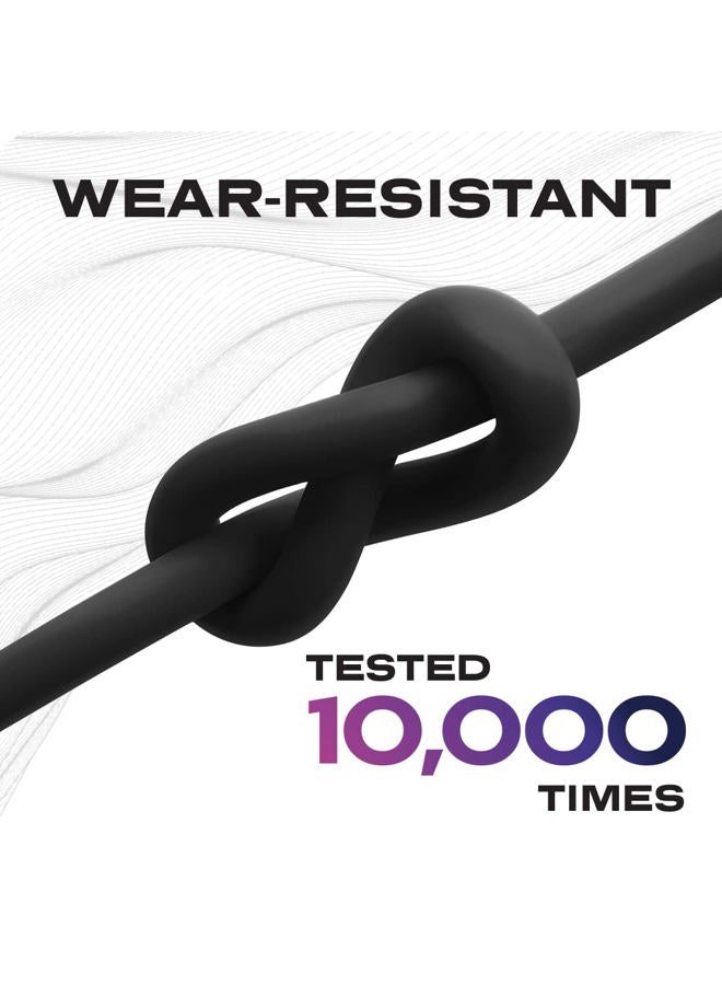 Statik TsumoCharge USB C to USB C Cable 100W Fast Charging Cable - Heavy-Duty Unbreakable Silicone, Supports Data Transfer Type C to Type C Cable, Cord Wrap Organizer Included, 6FT/2M, Black - Image 3