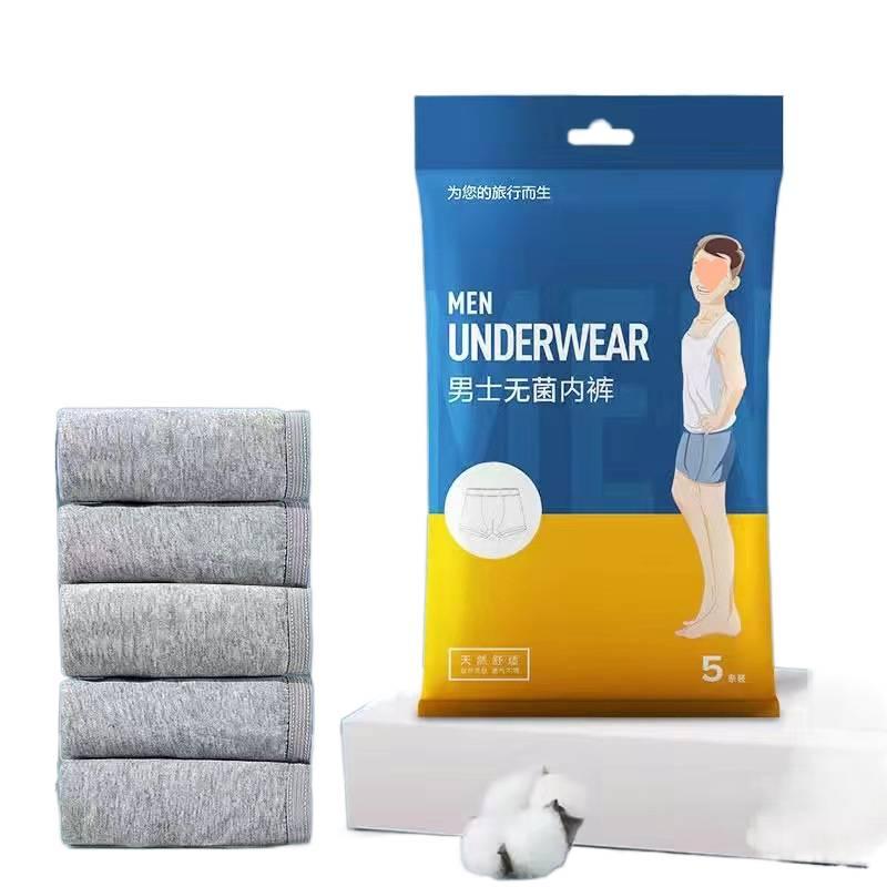 5 Pack Disposable Underwear Men Travel Hotel Business Trip No wash Sterile Breathable Cotton Size 4XL for 90kg 105kg - Image 1