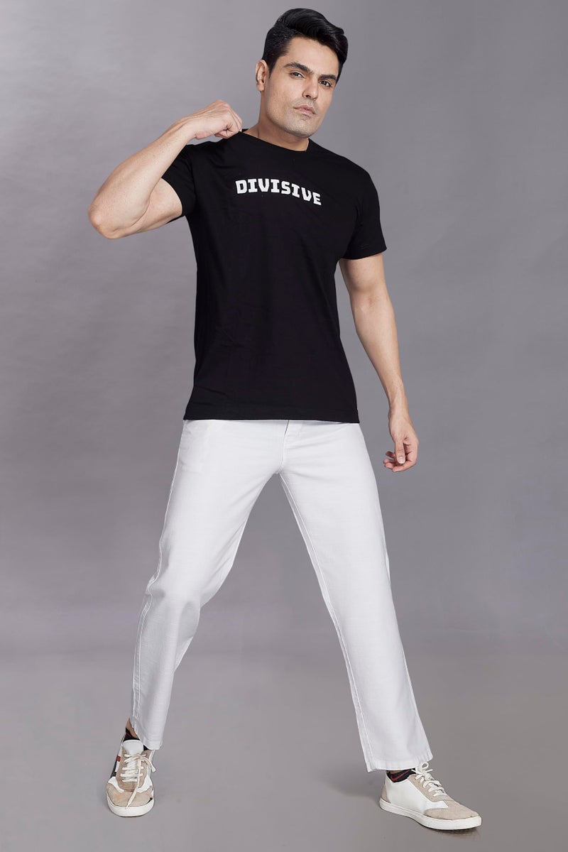 DIVISIVE Men's Relaxed Fit Cotton Linen Blend Trousers (DPT51_34_White) - Image 2
