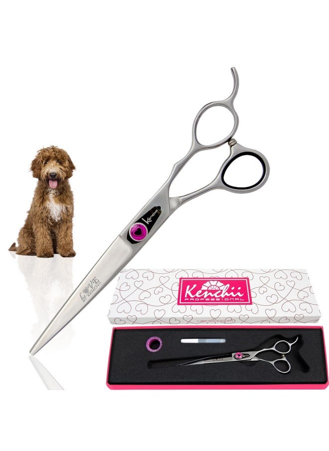 Kenchii - Kenchii Dog Grooming Scissors | 7 Inch Shears | Curved Scissors for Dog Grooming | Love Collection Dog Shears | Pet Grooming Accessories | Pet Hair Trimming Scissor - Image 1