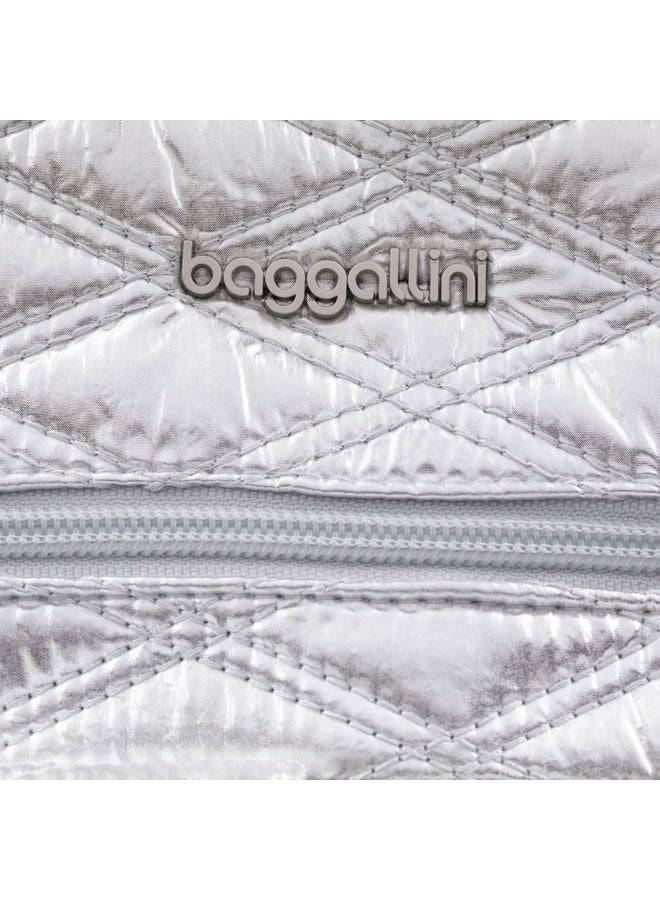 Baggallini Modern Everywhere Slim Crossbody, Silver Metallic Quilt, One size - Image 3