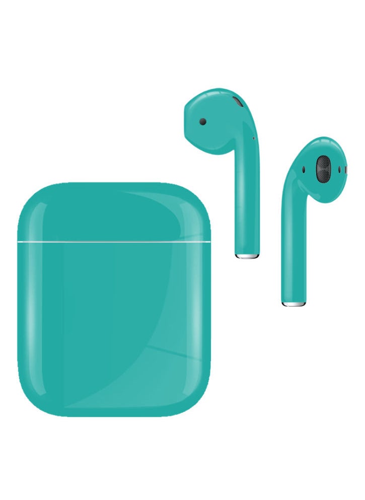 CAVIAR Customized Apple Airpods 2nd Generation Automotive Grade Scratch Resistant Maldive Blue Glossy  - Image 1